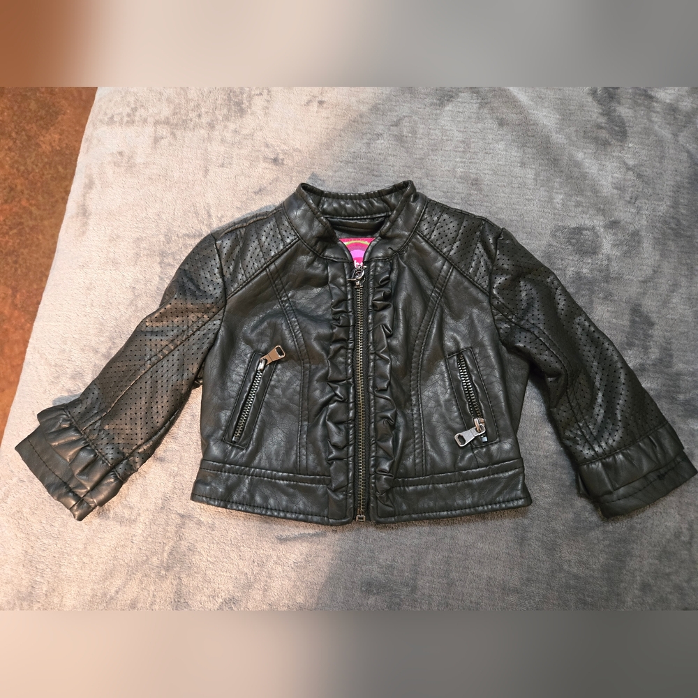 Dollhouse Black Ruffled Kids Jacket
